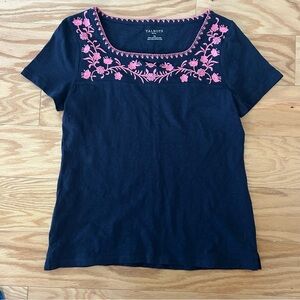 Talbots Blue and Pink Short Sleeve Tee